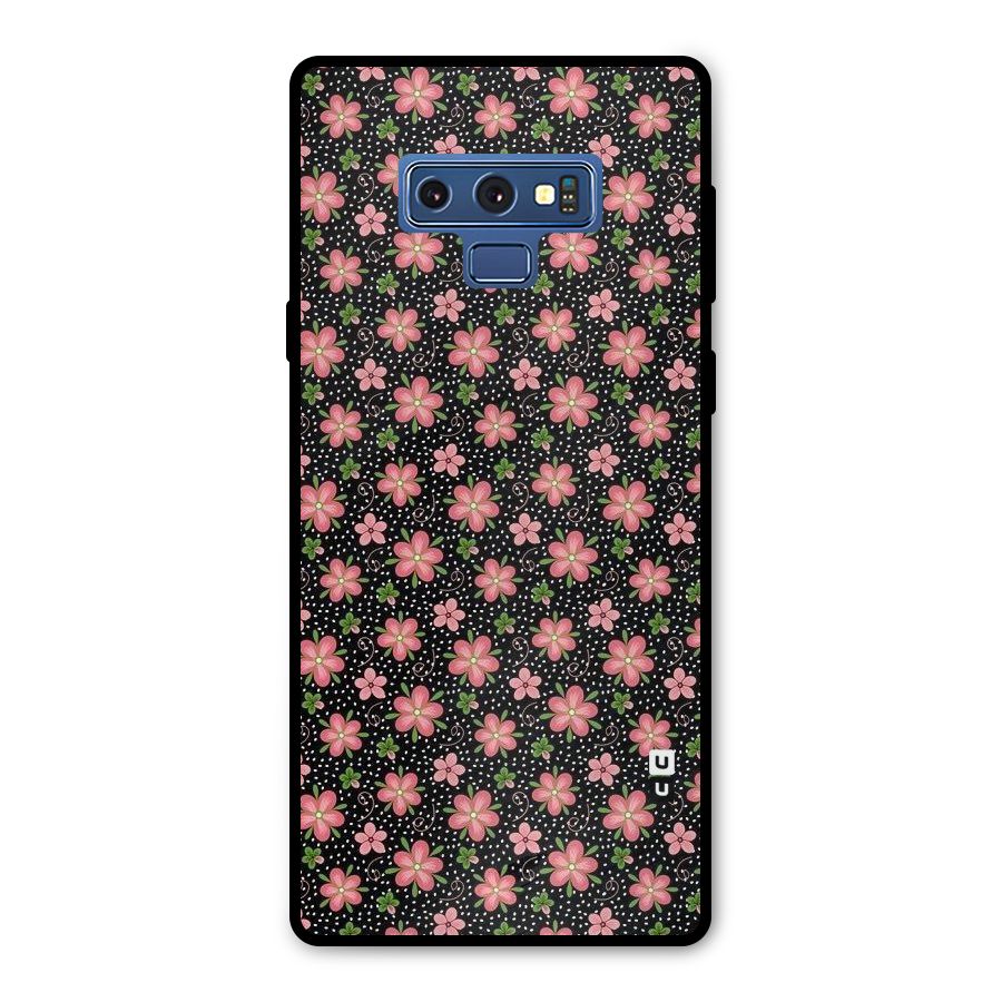 Cute Tiny Flowers Metal Back Case for Galaxy Note 9