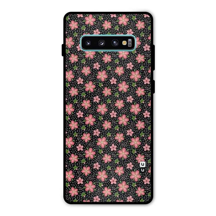 Cute Tiny Flowers Metal Back Case for Galaxy S10 Plus
