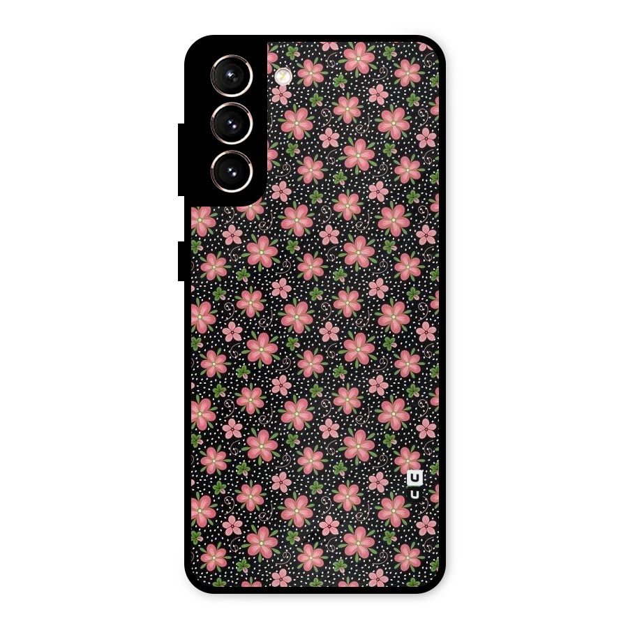 Cute Tiny Flowers Metal Back Case for Galaxy S21 5G
