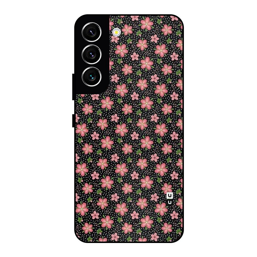 Cute Tiny Flowers Metal Back Case for Galaxy S22 5G