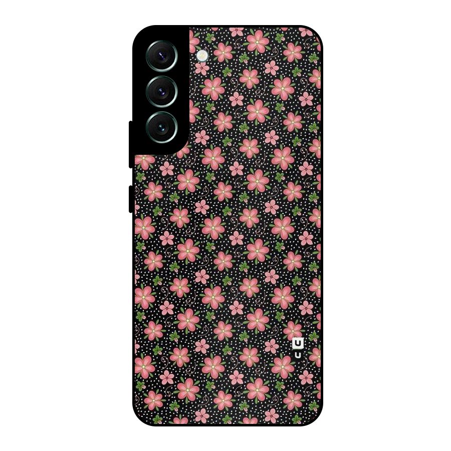 Cute Tiny Flowers Metal Back Case for Galaxy S22 Plus 5G