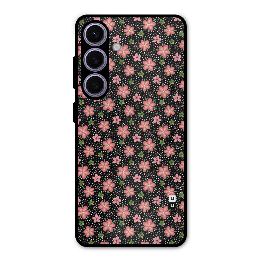 Cute Tiny Flowers Metal Back Case for Galaxy S24