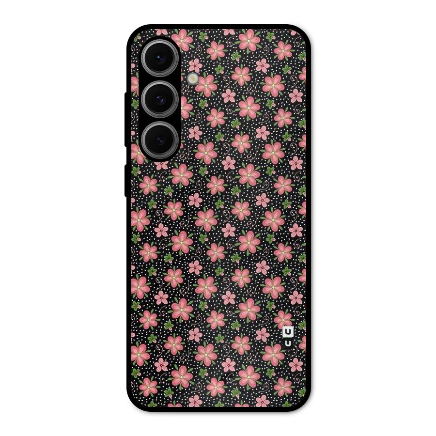 Cute Tiny Flowers Metal Back Case for Galaxy S24 FE