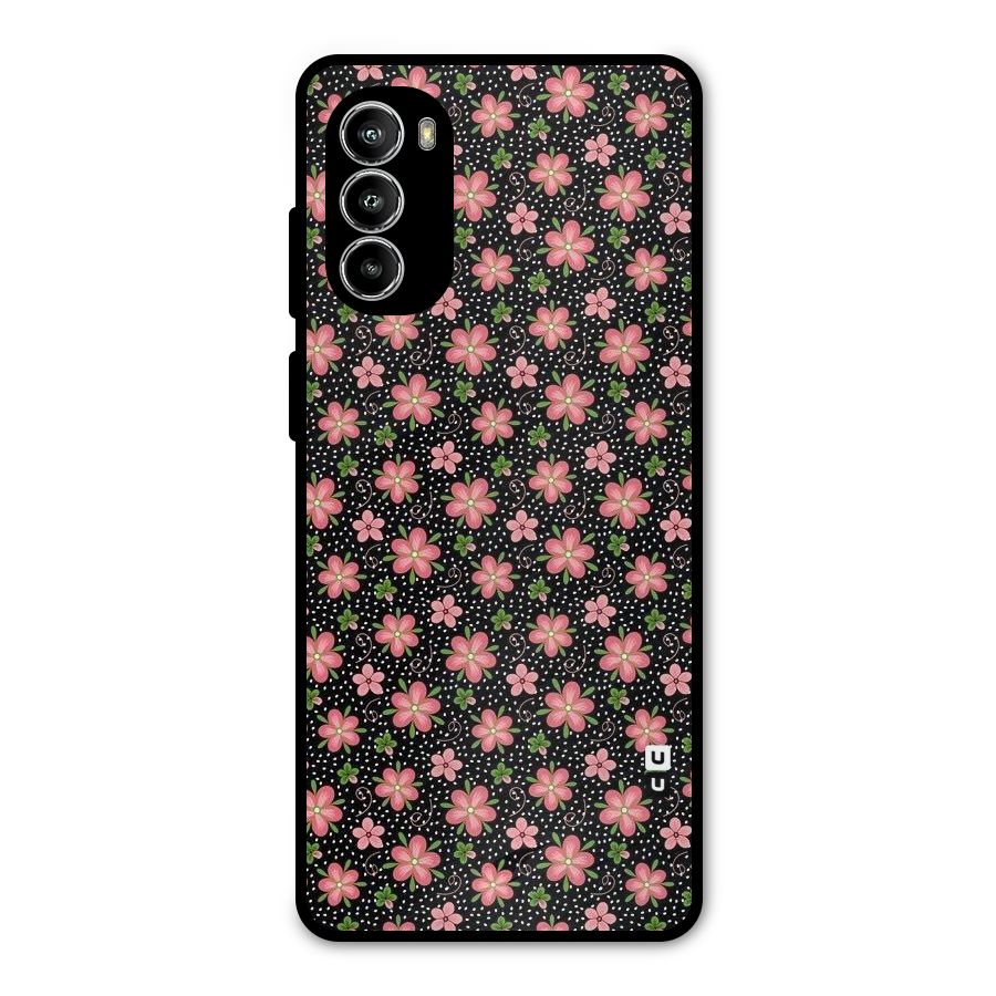 Cute Tiny Flowers Metal Back Case for Moto G52