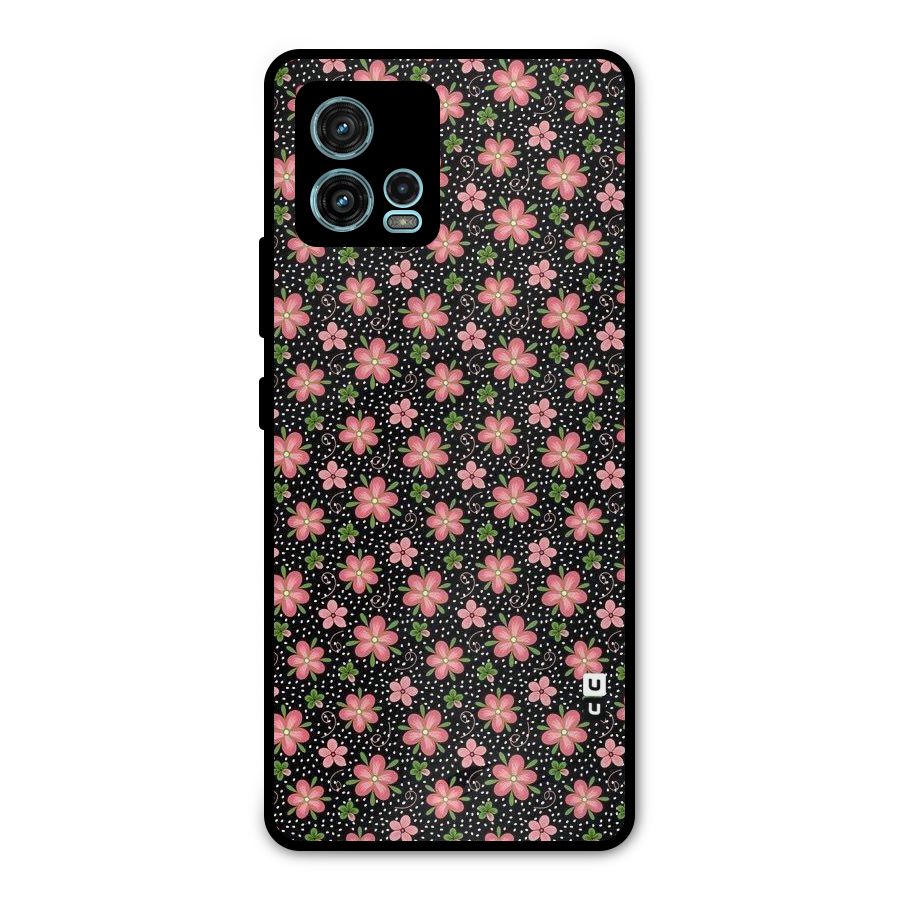 Cute Tiny Flowers Metal Back Case for Moto G72