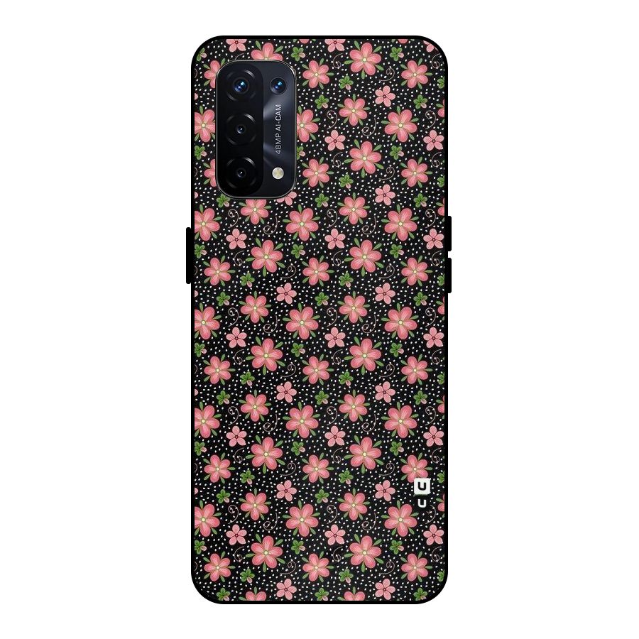 Cute Tiny Flowers Metal Back Case for Oppo A74 5G