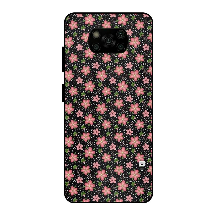 Cute Tiny Flowers Metal Back Case for Poco X3