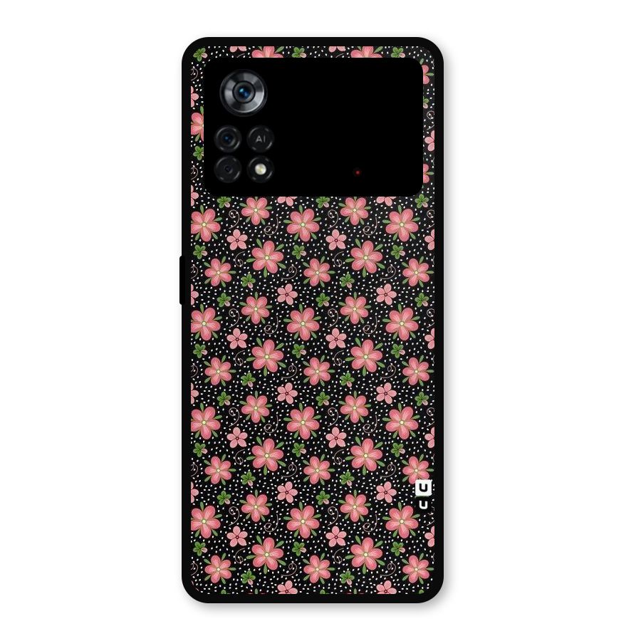 Cute Tiny Flowers Metal Back Case for Poco X4 Pro 5G