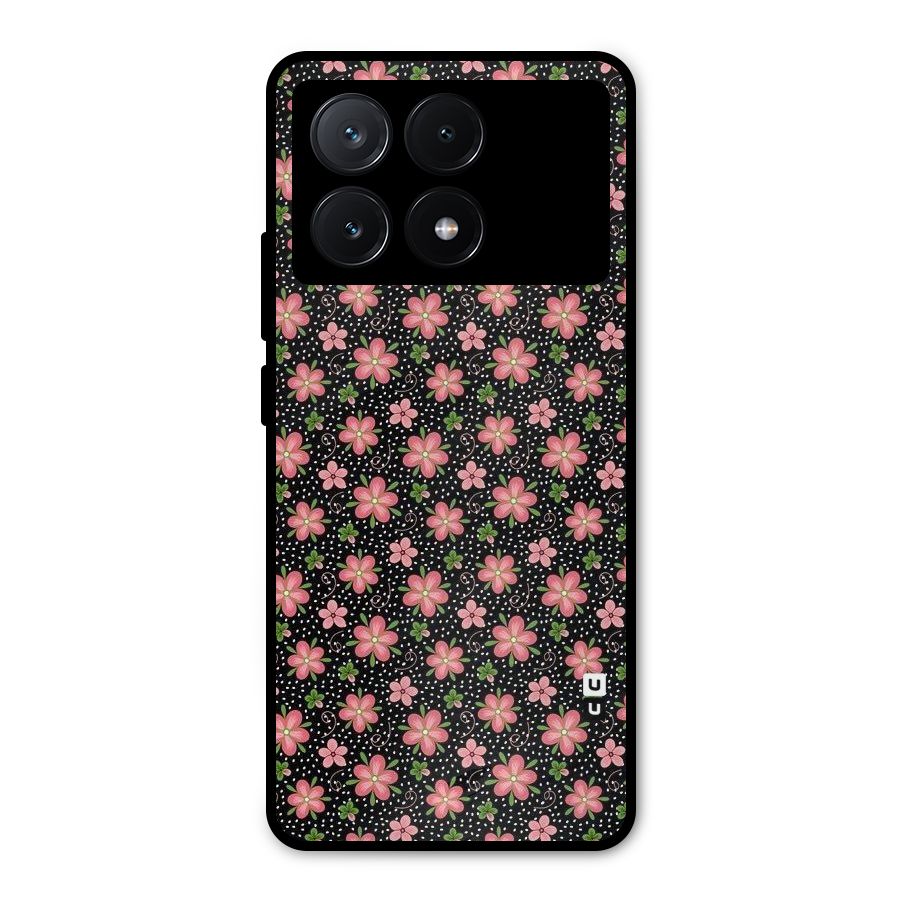Cute Tiny Flowers Metal Back Case for Poco X6 Pro