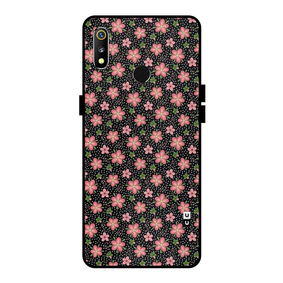 Cute Tiny Flowers Metal Back Case for Realme 3i