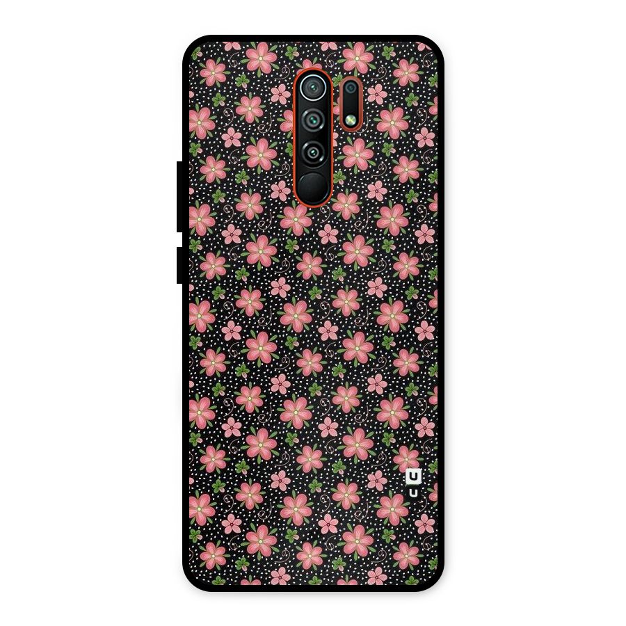 Cute Tiny Flowers Metal Back Case for Redmi 9 Prime