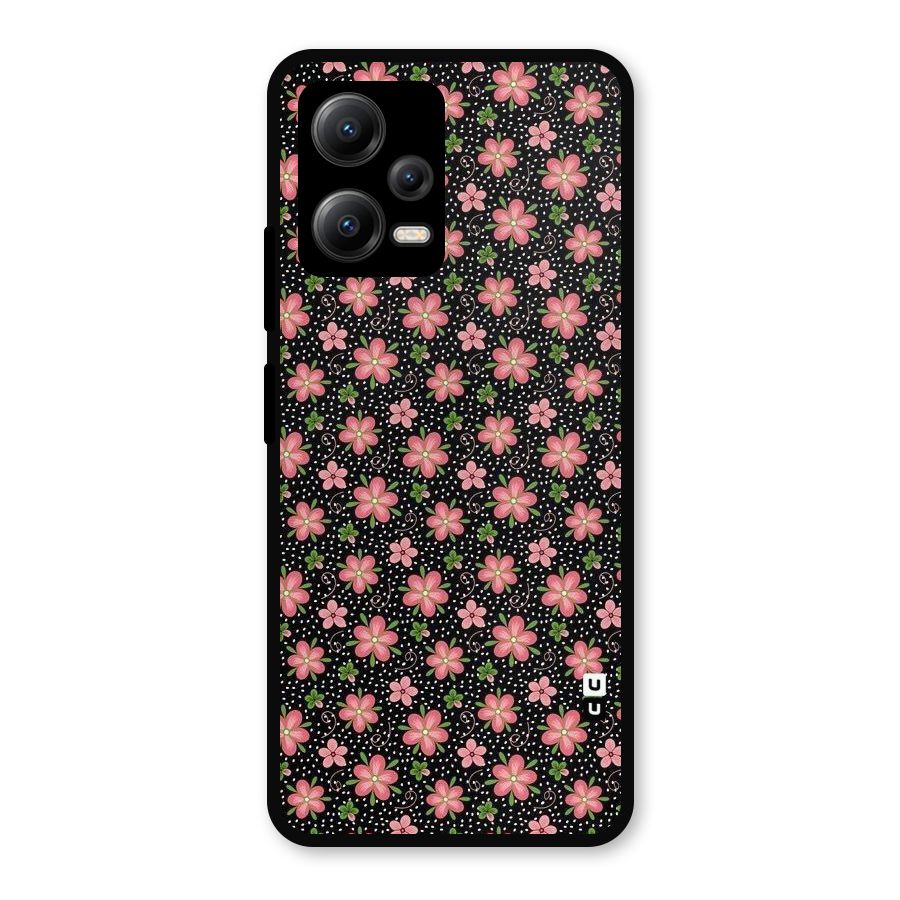 Cute Tiny Flowers Metal Back Case for Redmi Note 12 5G