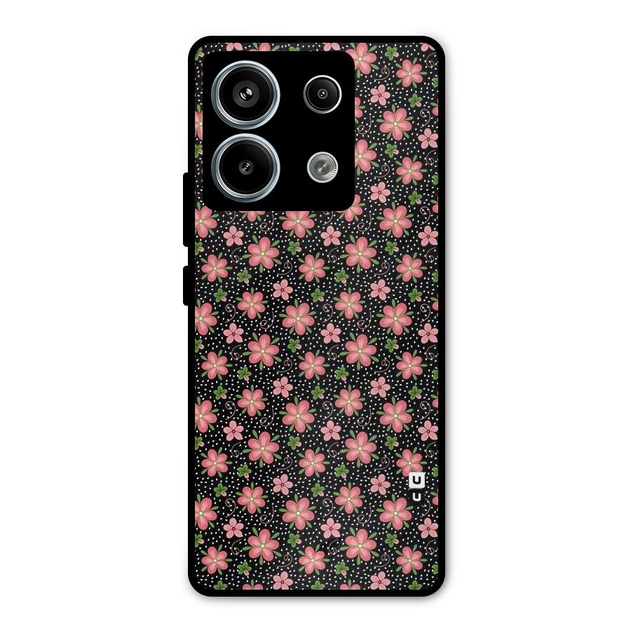 Cute Tiny Flowers Metal Back Case for Redmi Note 13 Pro 5G