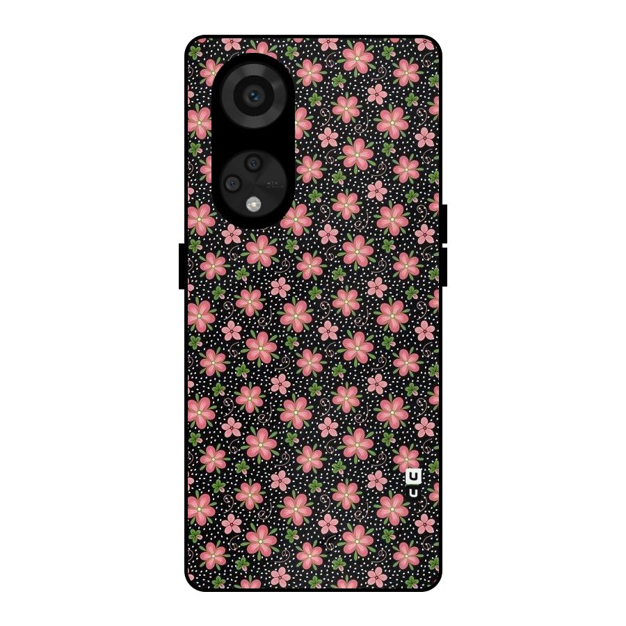 Cute Tiny Flowers Metal Back Case for Reno8 T 5G