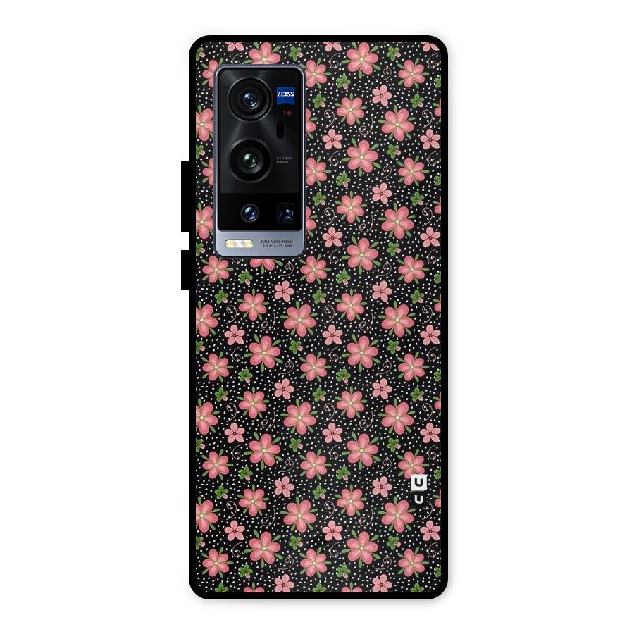 Cute Tiny Flowers Metal Back Case for Vivo X60 Pro Plus