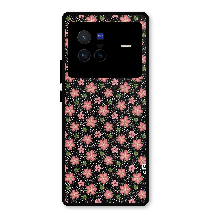 Cute Tiny Flowers Metal Back Case for Vivo X80
