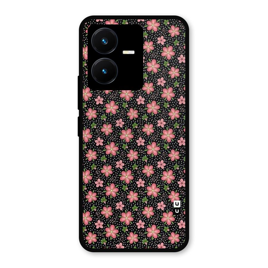 Cute Tiny Flowers Metal Back Case for Vivo Y22
