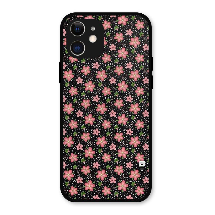 Cute Tiny Flowers Metal Back Case for iPhone 12