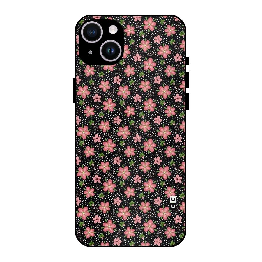 Cute Tiny Flowers Metal Back Case for iPhone 14 Plus