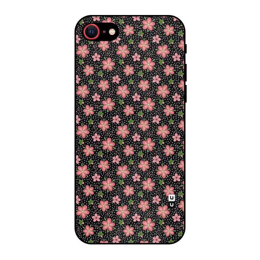 Cute Tiny Flowers Metal Back Case for iPhone SE 2022