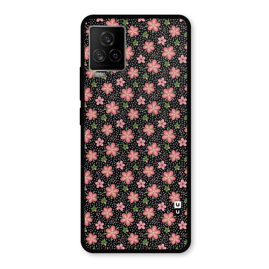 Cute Tiny Flowers Metal Back Case for iQOO 7 Legend 5G