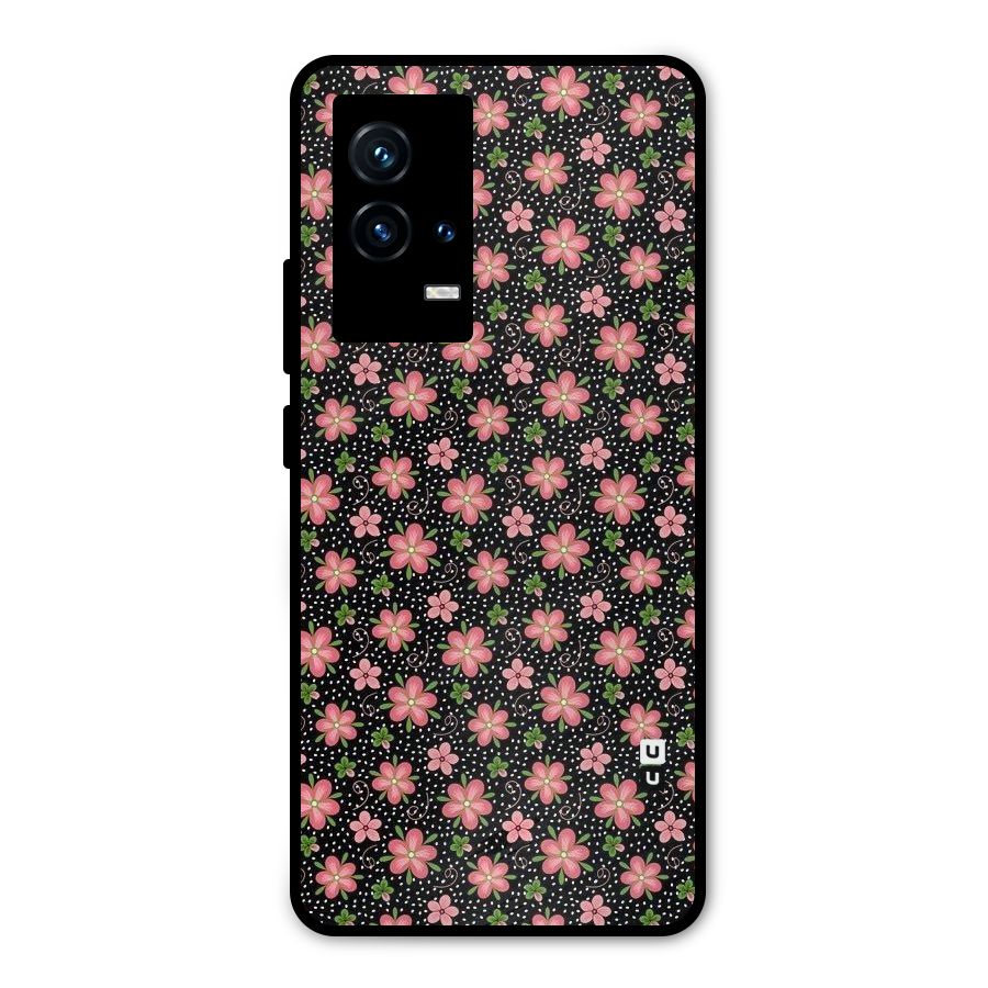 Cute Tiny Flowers Metal Back Case for iQOO 9 5G