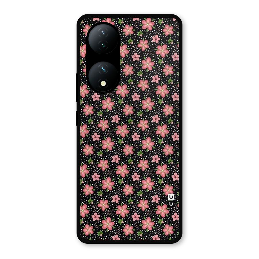Cute Tiny Flowers Metal Back Case for iQOO Z7s