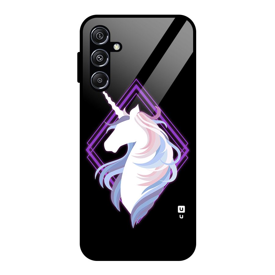 Cute Unicorn Illustration Glass Back Case for Galaxy M34 5G