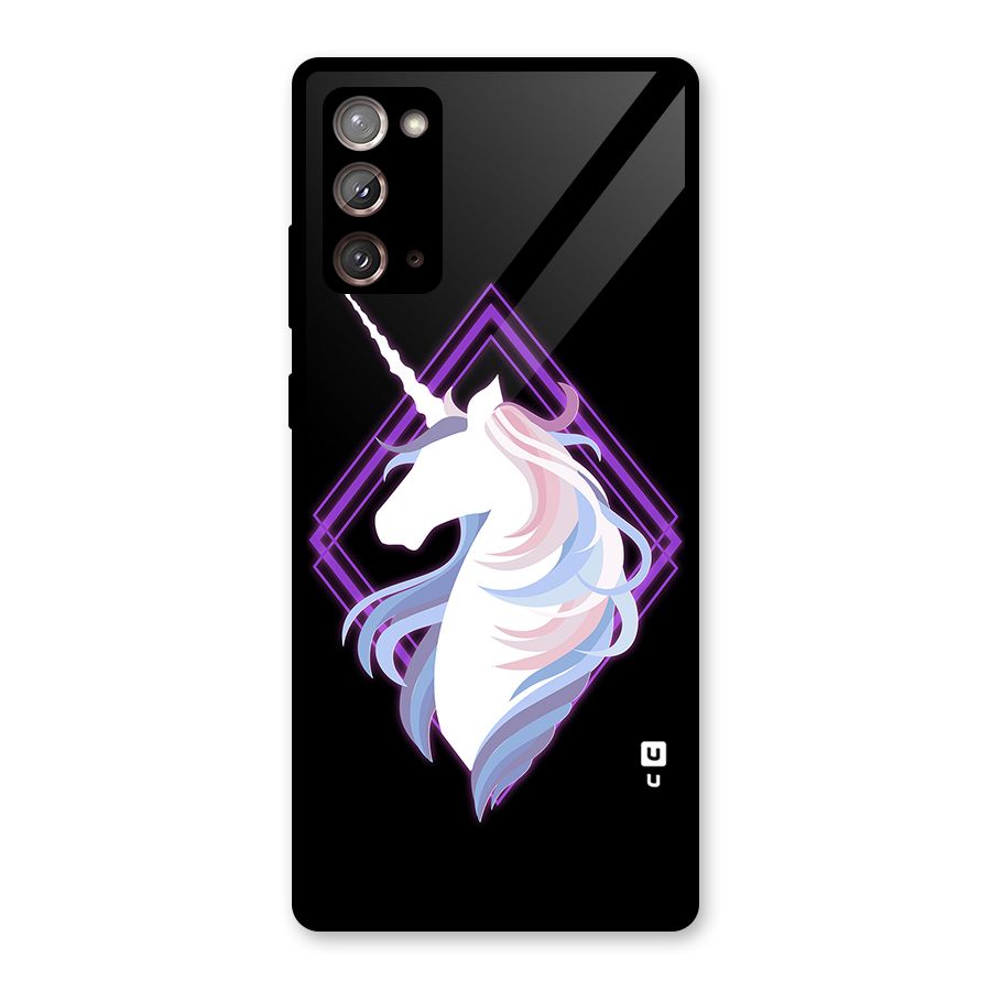 Cute Unicorn Illustration Glass Back Case for Galaxy Note 20