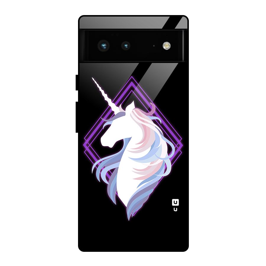 Cute Unicorn Illustration Glass Back Case for Google Pixel 6