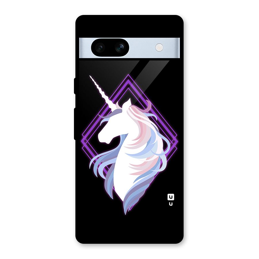 Cute Unicorn Illustration Glass Back Case for Google Pixel 7a