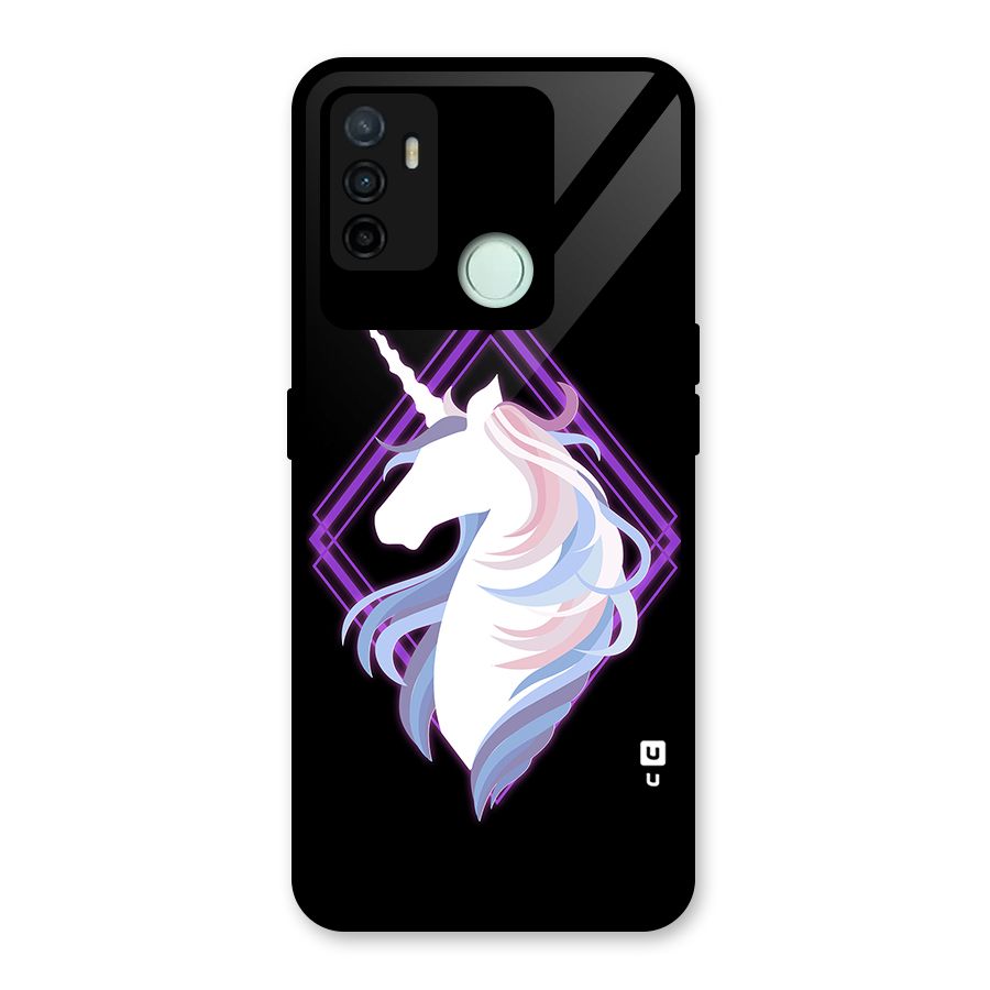 Cute Unicorn Illustration Glass Back Case for Oppo A53
