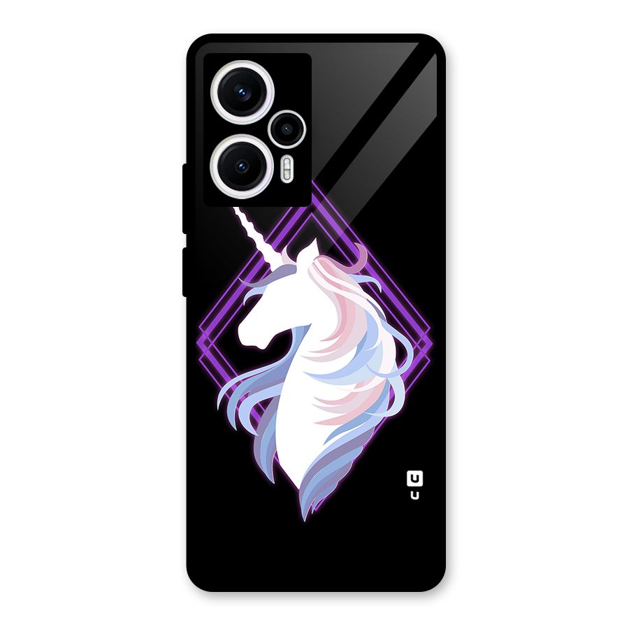 Cute Unicorn Illustration Glass Back Case for Poco F5