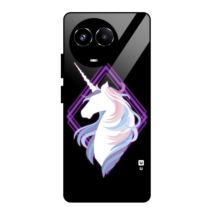 Cute Unicorn Illustration Glass Back Case for Realme 11X