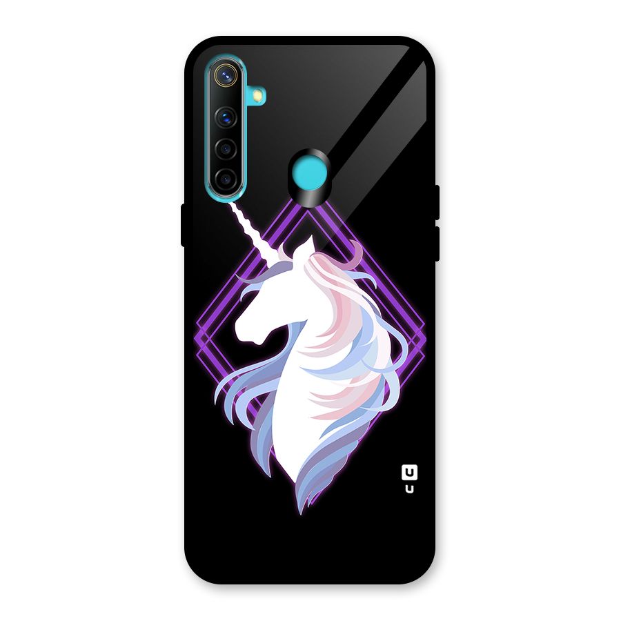 Cute Unicorn Illustration Glass Back Case for Realme 5i