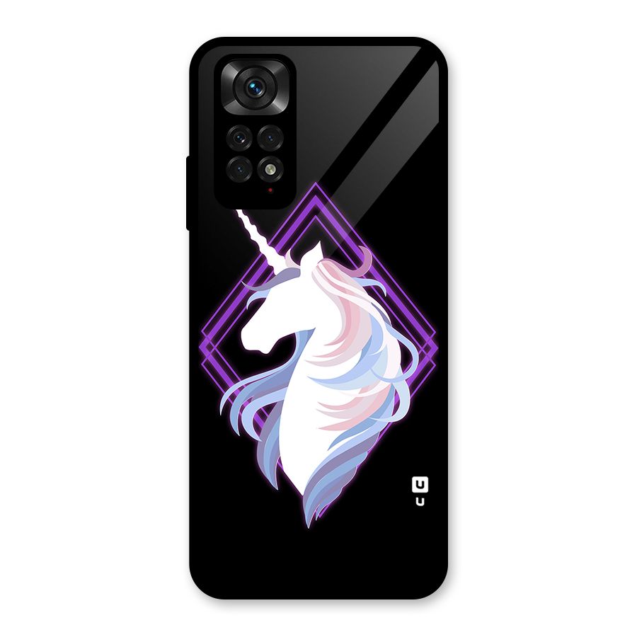 Cute Unicorn Illustration Glass Back Case for Redmi Note 11S