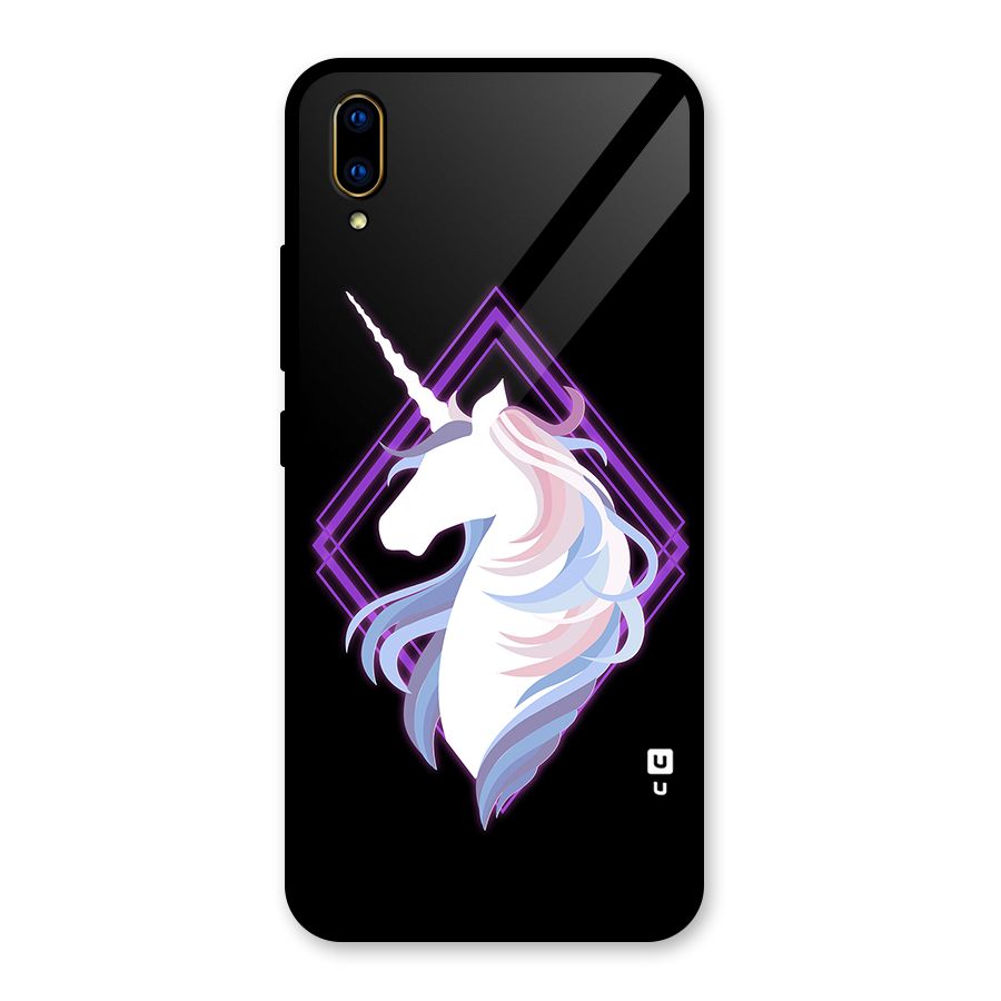 Cute Unicorn Illustration Glass Back Case for Vivo V11 Pro