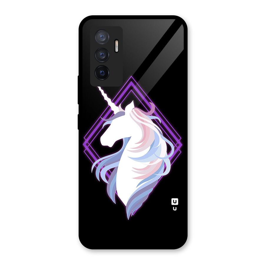 Cute Unicorn Illustration Glass Back Case for Vivo V23e