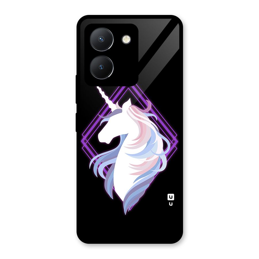 Cute Unicorn Illustration Glass Back Case for Vivo Y36