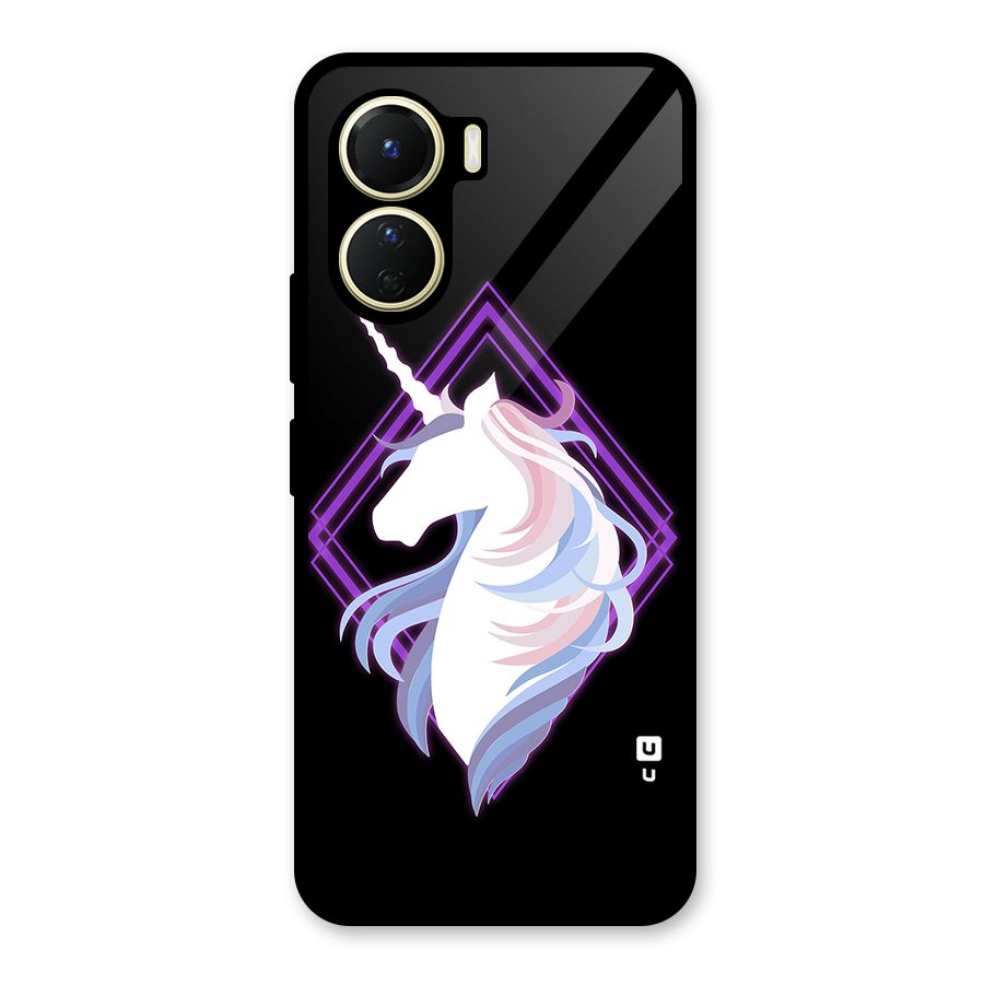 Cute Unicorn Illustration Glass Back Case for Vivo Y56