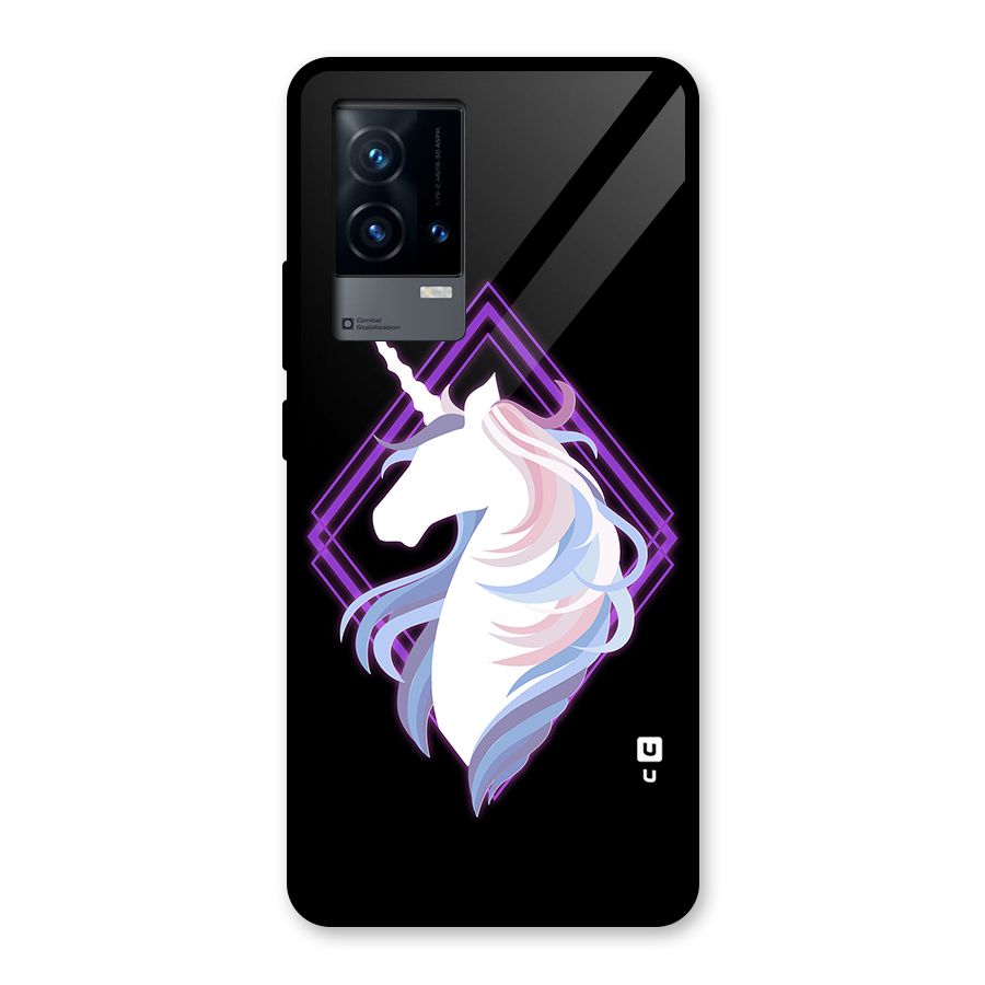 Cute Unicorn Illustration Glass Back Case for iQOO 9 5G