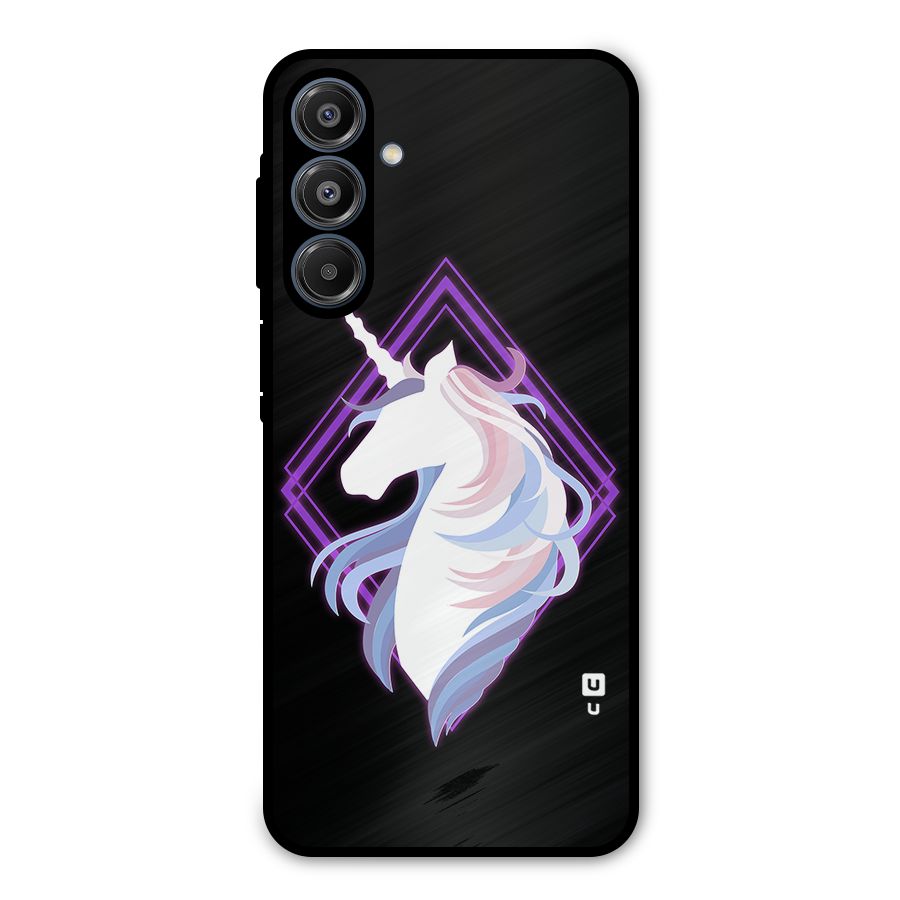 Cute Unicorn Illustration Metal Back Case for Galaxy A16 5G
