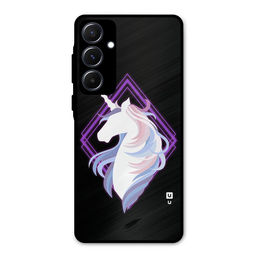 Cute Unicorn Illustration Metal Back Case for Galaxy A55