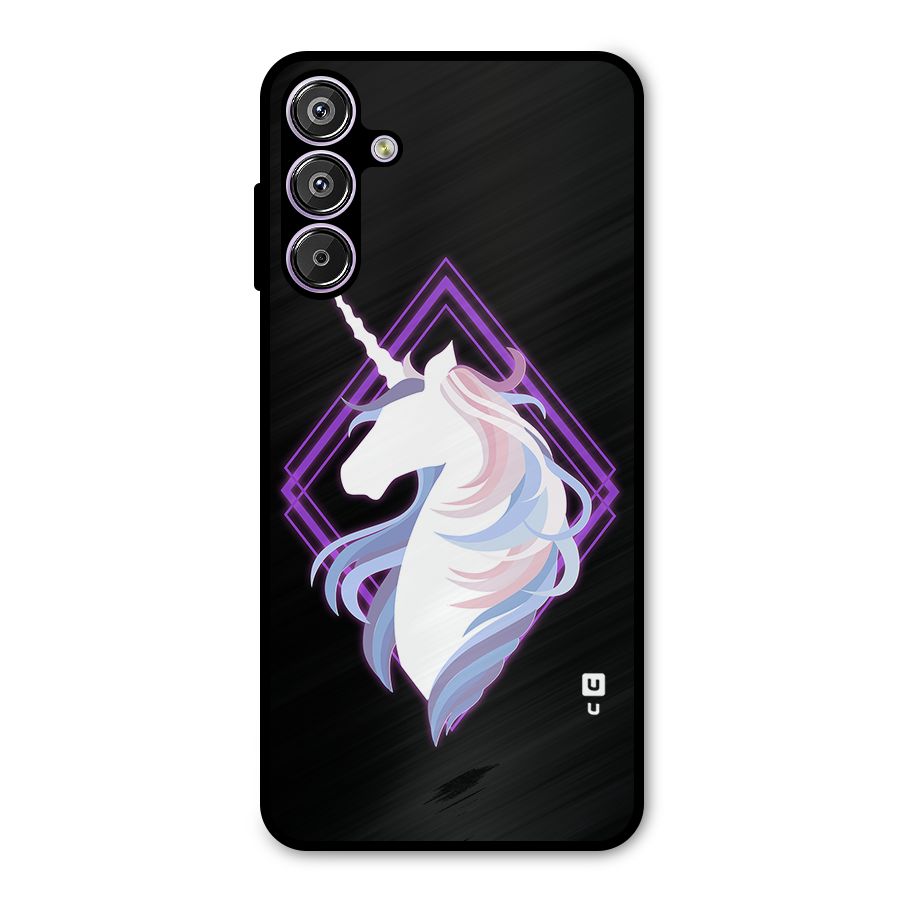 Cute Unicorn Illustration Metal Back Case for Galaxy M15