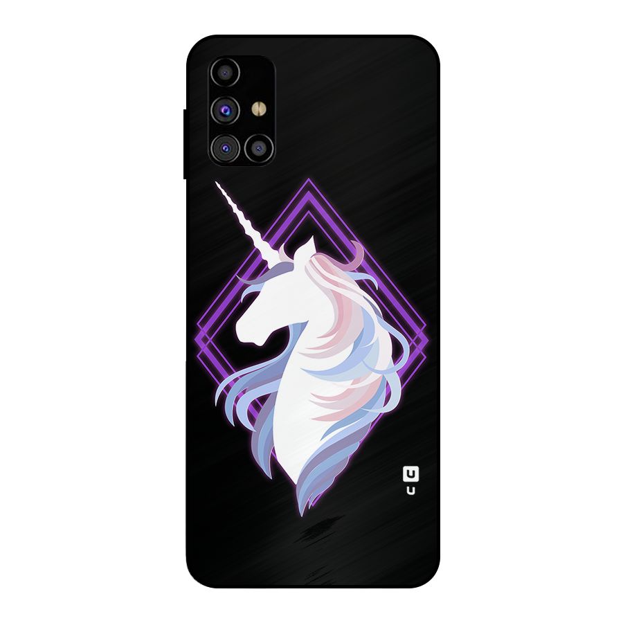 Cute Unicorn Illustration Metal Back Case for Galaxy M31s