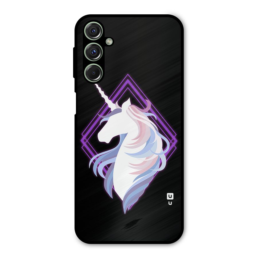 Cute Unicorn Illustration Metal Back Case for Galaxy M34