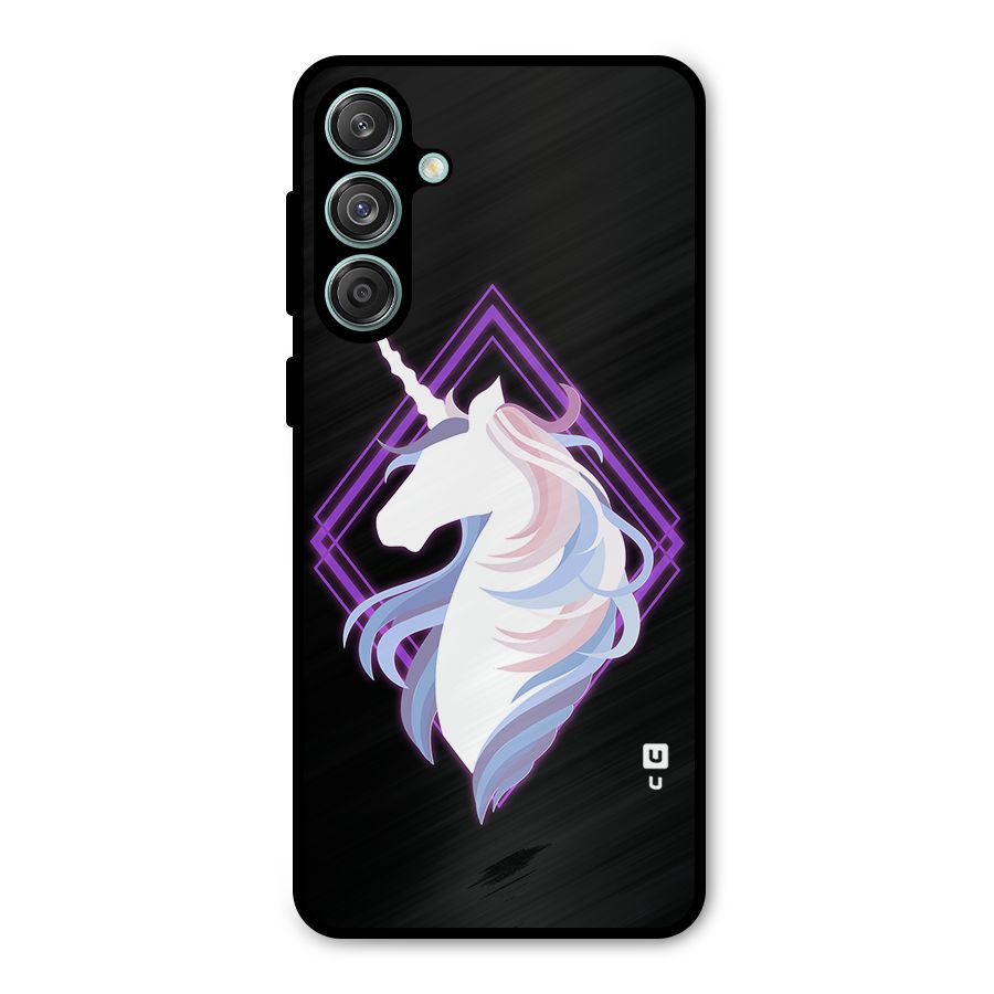 Cute Unicorn Illustration Metal Back Case for Galaxy M55 5G