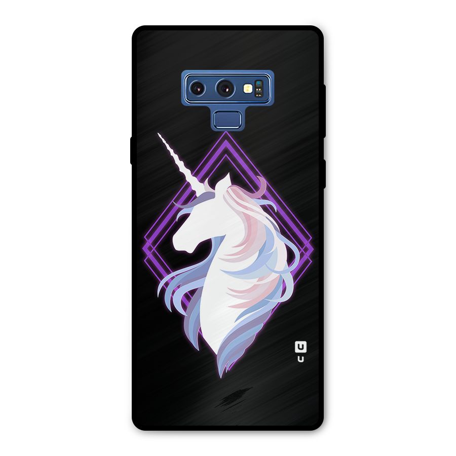 Cute Unicorn Illustration Metal Back Case for Galaxy Note 9