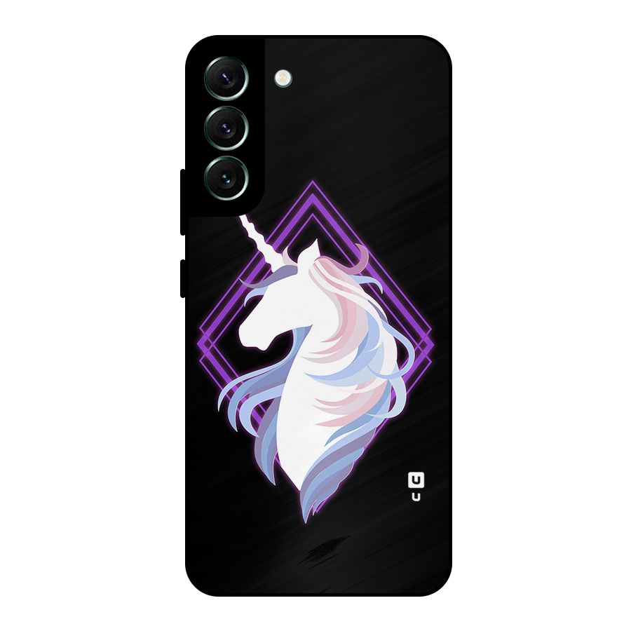 Cute Unicorn Illustration Metal Back Case for Galaxy S22 Plus 5G