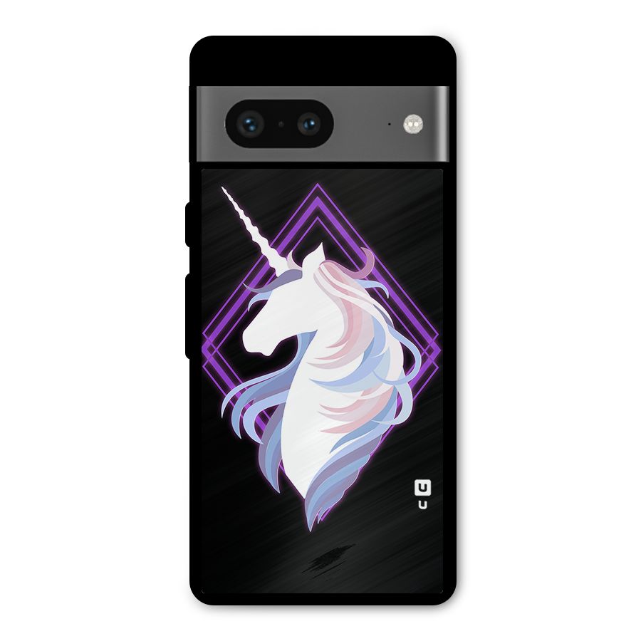 Cute Unicorn Illustration Metal Back Case for Google Pixel 7